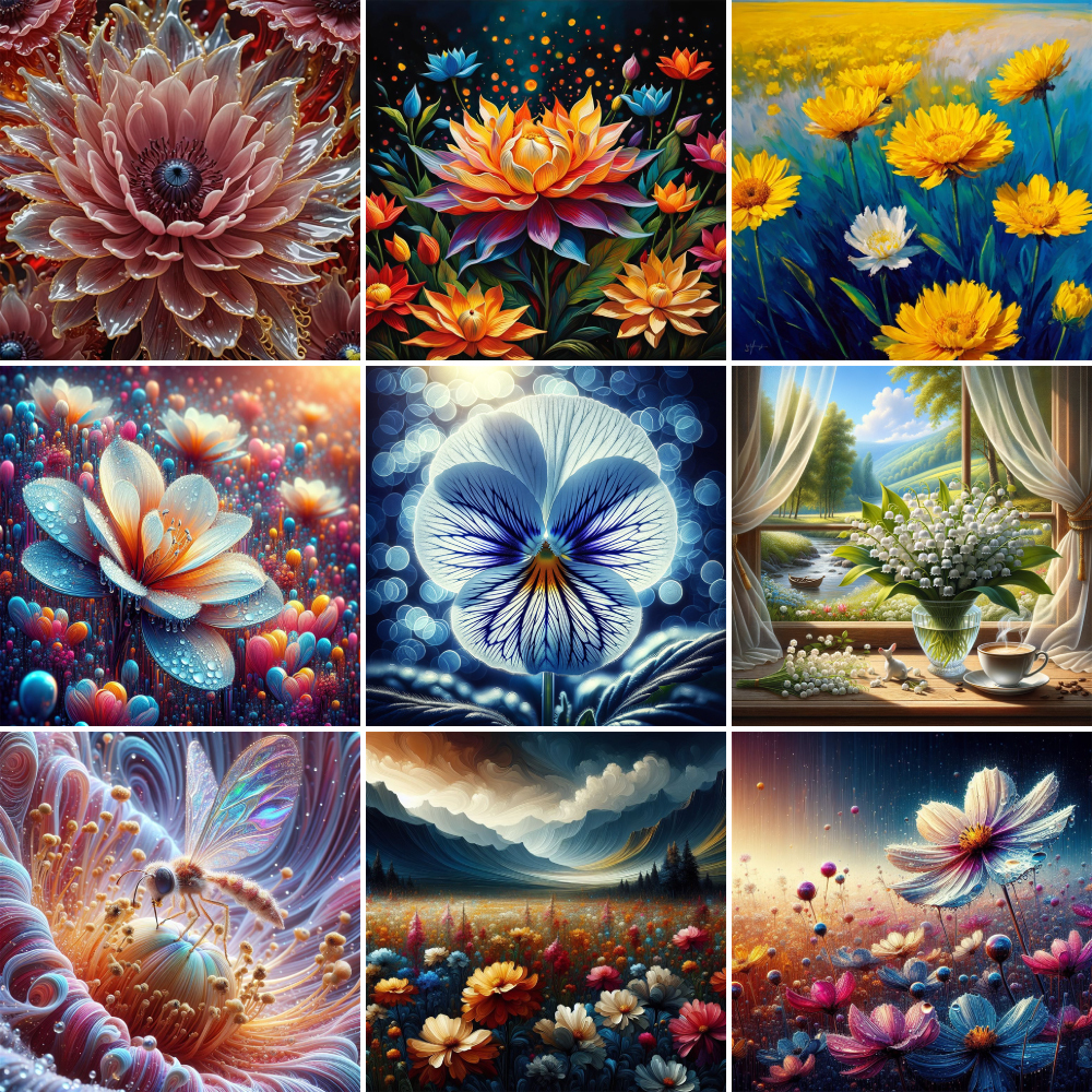 Art Craft Decoration Ideas - Flowers Pansy Lotus Paint By Numbers