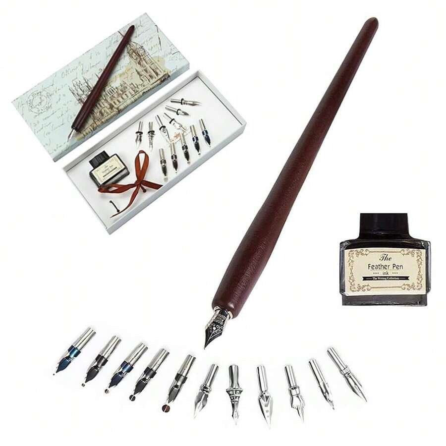 Calligraphy Pen Set - Pens Set -Wooden Dip Pen Handcrafted