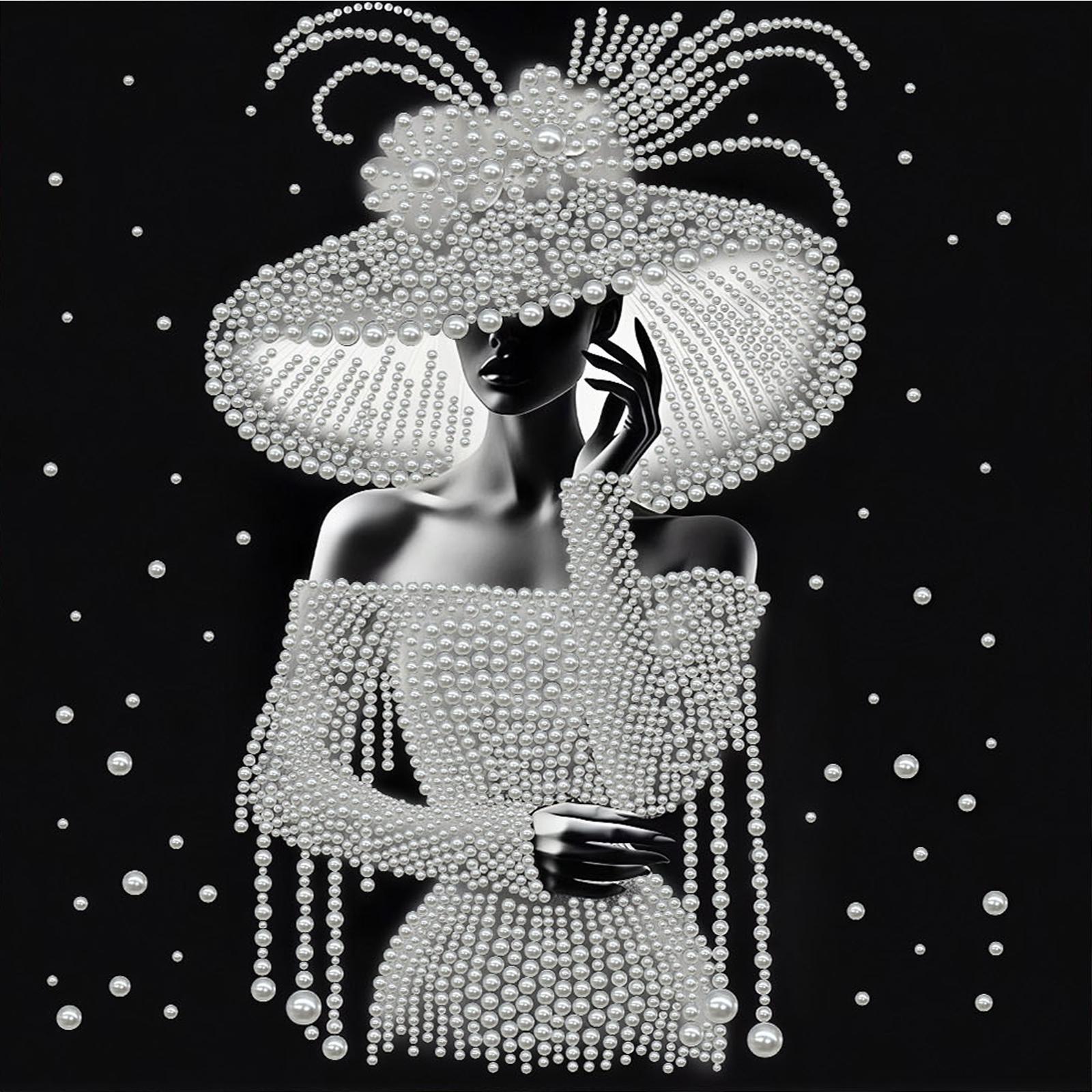 Art Craft Decoration Ideas - Elegant Lady Full 5D DIY Pearl