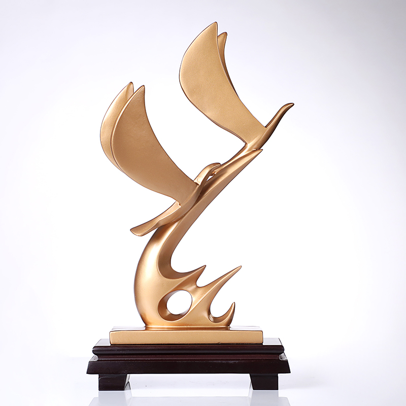 Art Craft Room - Abstract Couple Seagull Sculpture Resin Sea