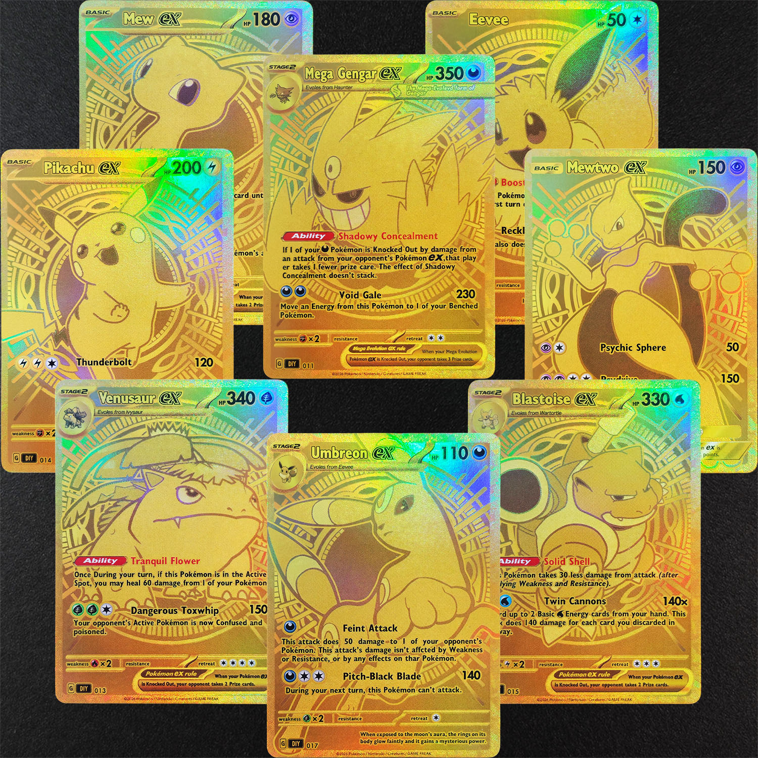 Art Craft Games - DIY Version PTCG Pokemon English Gold