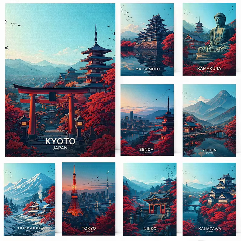 Art Craft Letter A - Paint By Numbers Modern Japanese Travel