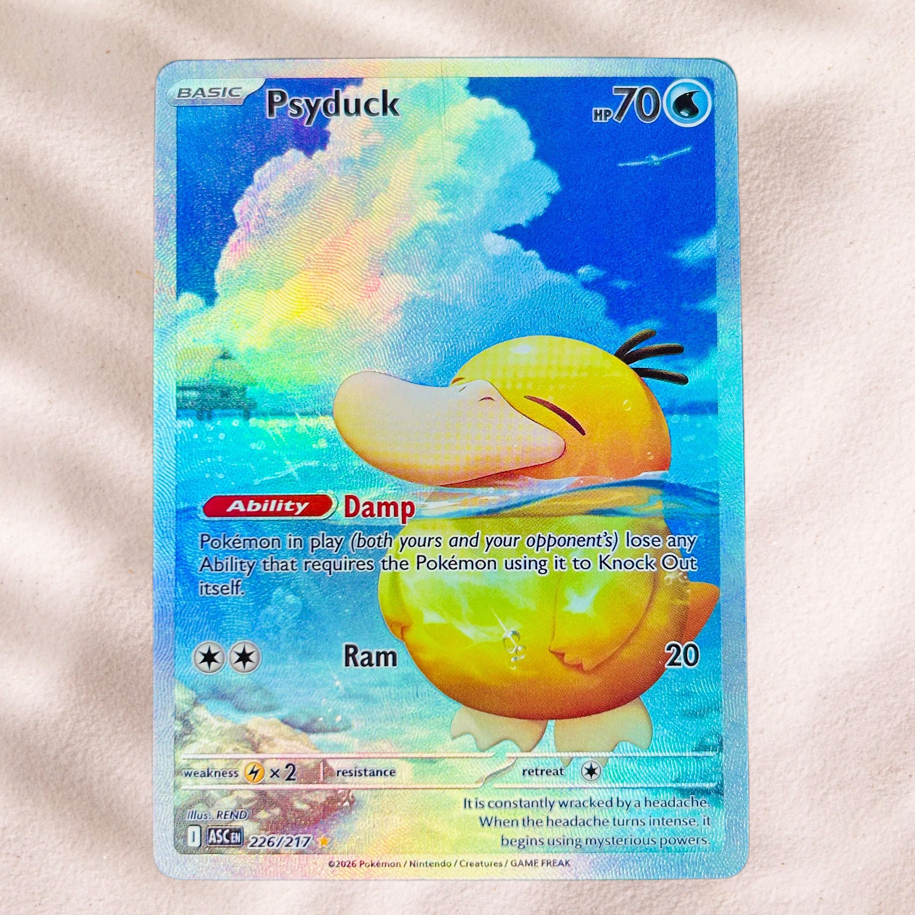 Art Craft Games - DIY Pokemon Psyduck 226/217 Holographic Texture