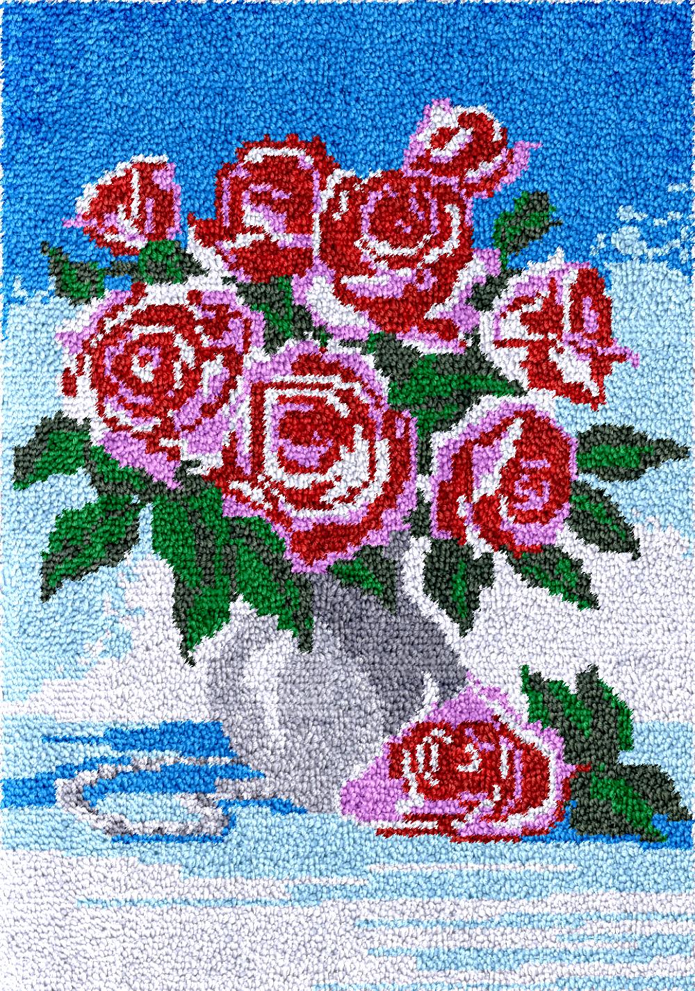 Art Craft Rose - latch hook kits rugs extra large