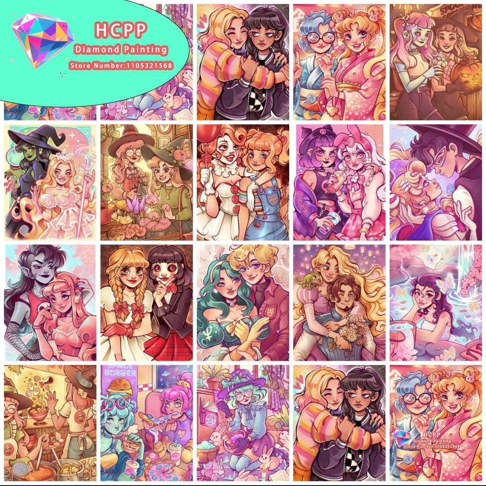 Unique Art Craft - Witch Sister Couple Diamond Painting Kit