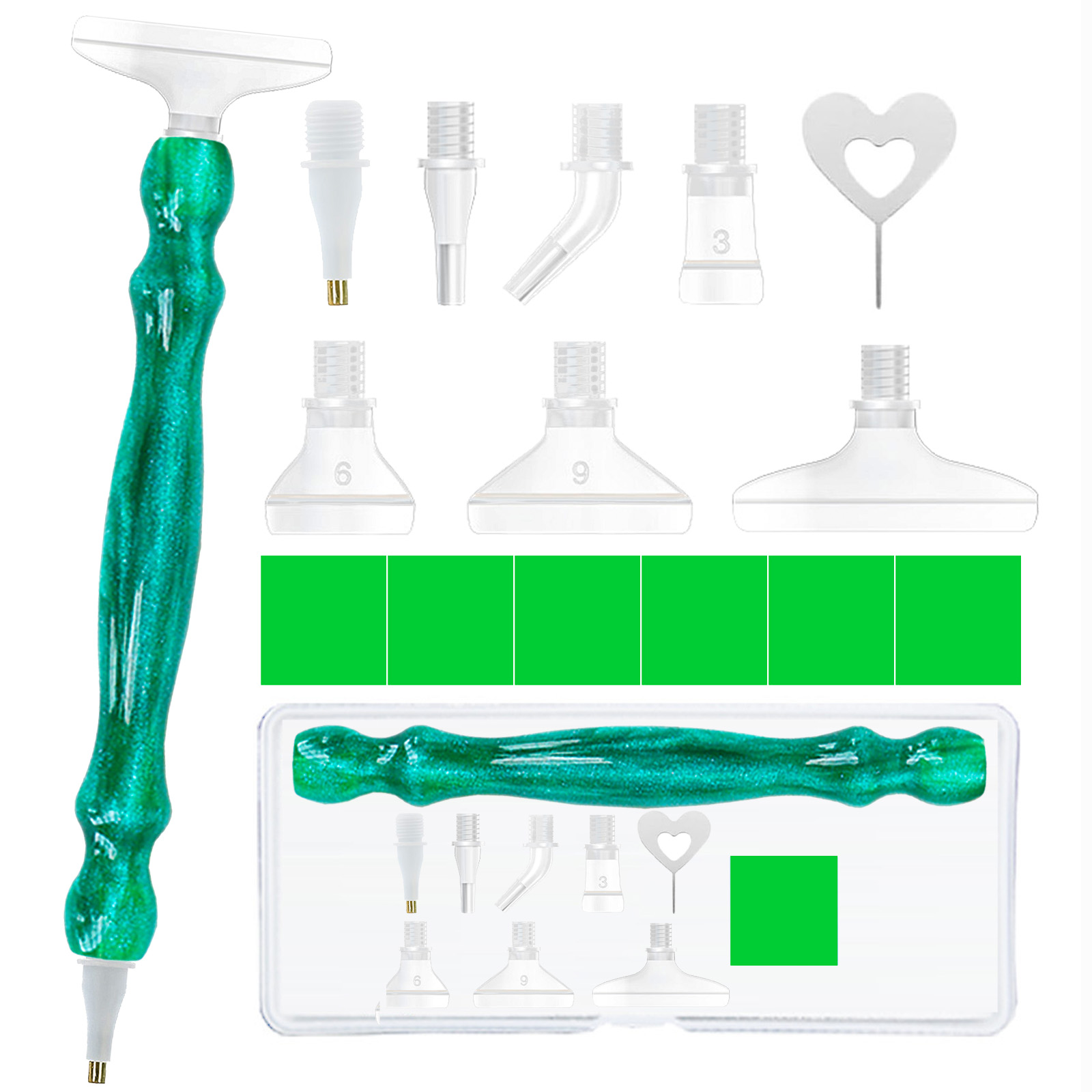 Diamond Paintbrush Set (Green) – обзор и цена Art Craft Tools