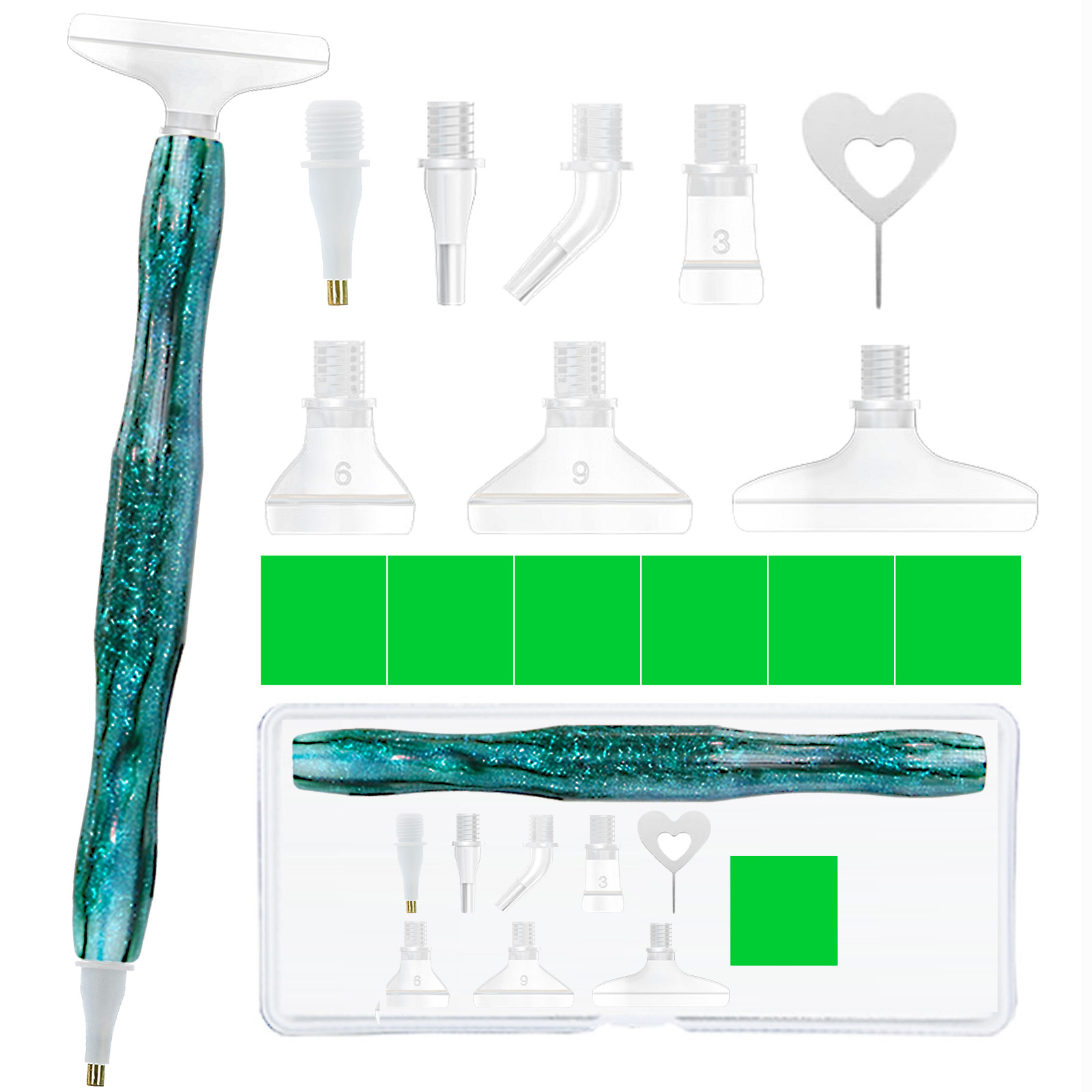 Diamond Paintbrush Set (Green) – обзор и цена Art Craft Tools