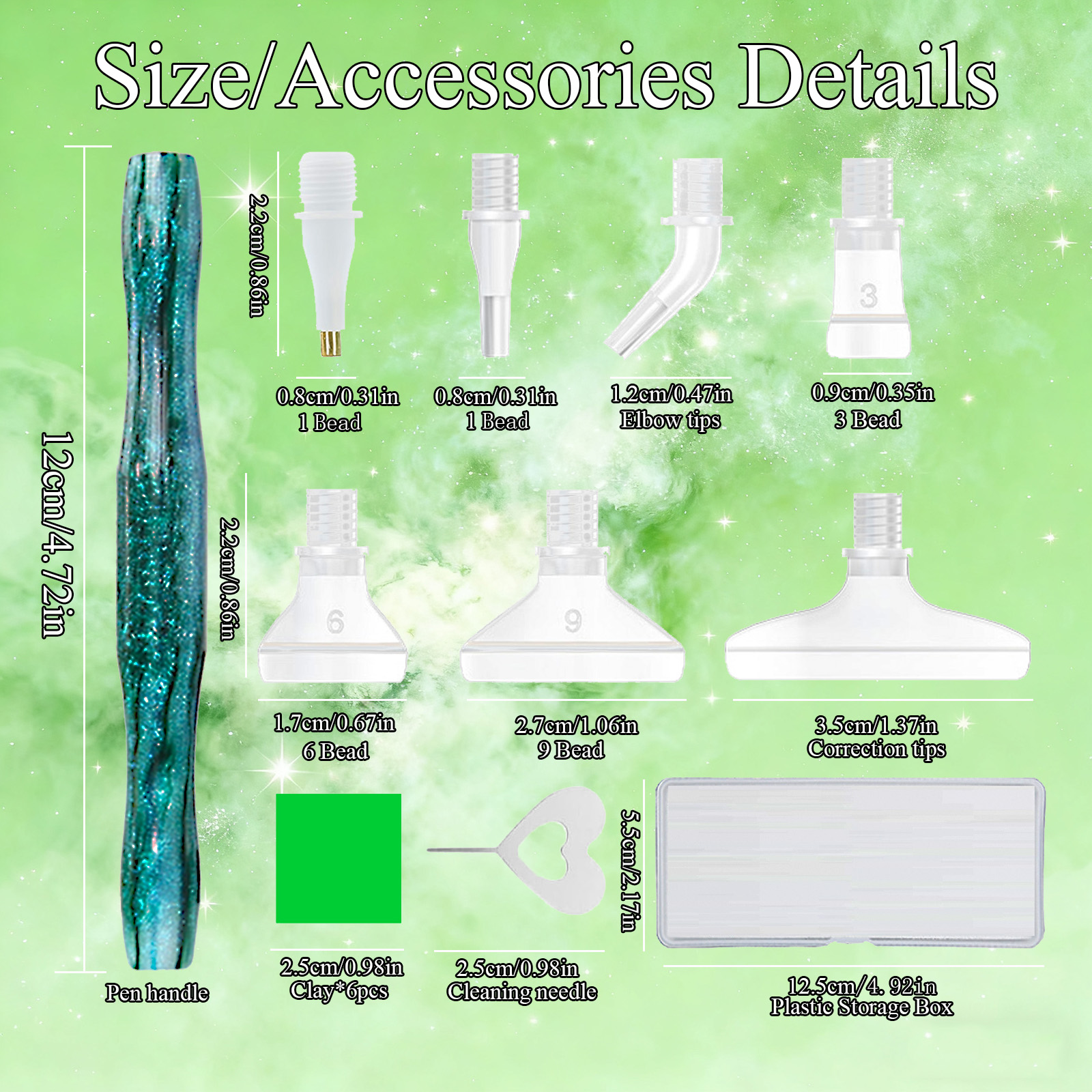 Diamond Paintbrush Set (Green) – обзор и цена Art Craft Tools