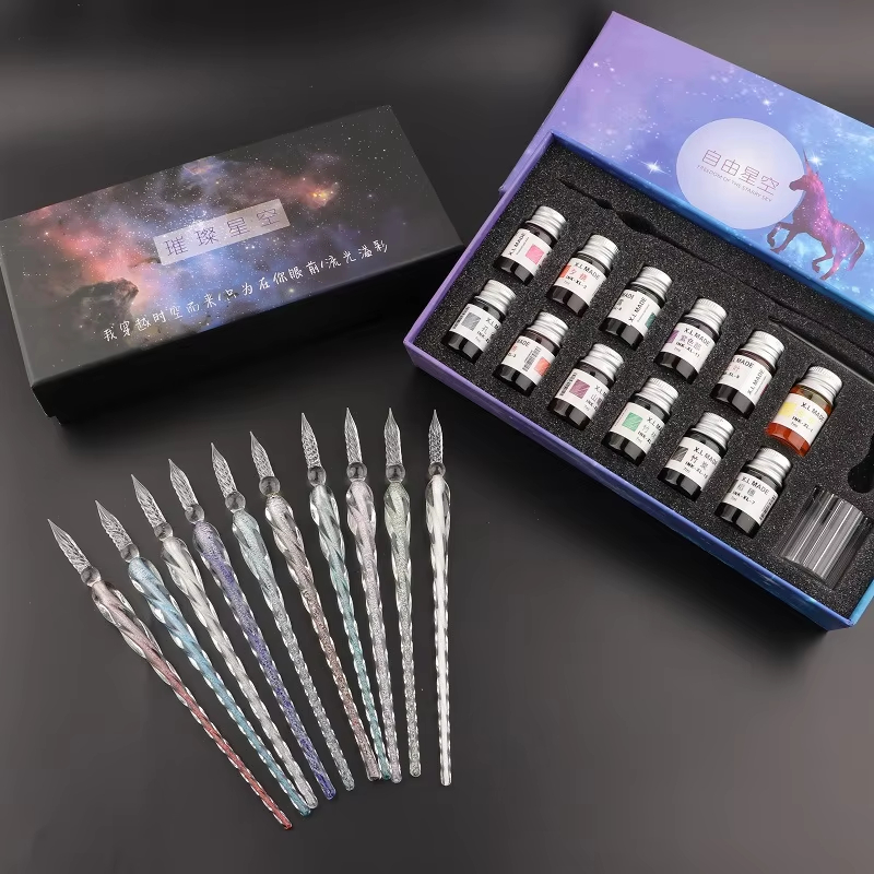 Starry Crystal Vintage Glass D – обзор и цена Calligraphy Pen Set