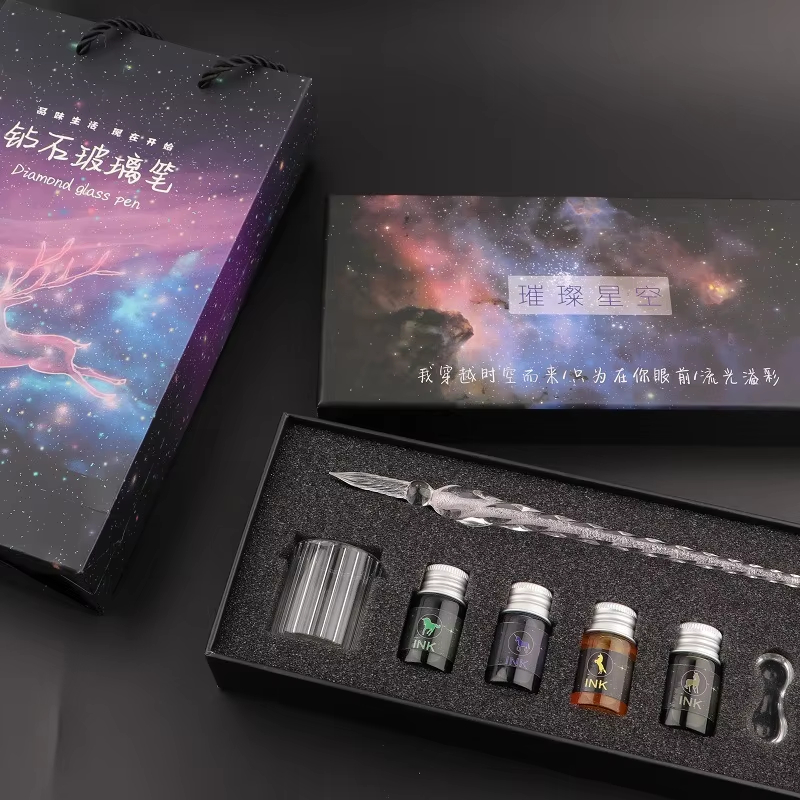 Starry Crystal Vintage Glass D – обзор и цена Calligraphy Pen Set