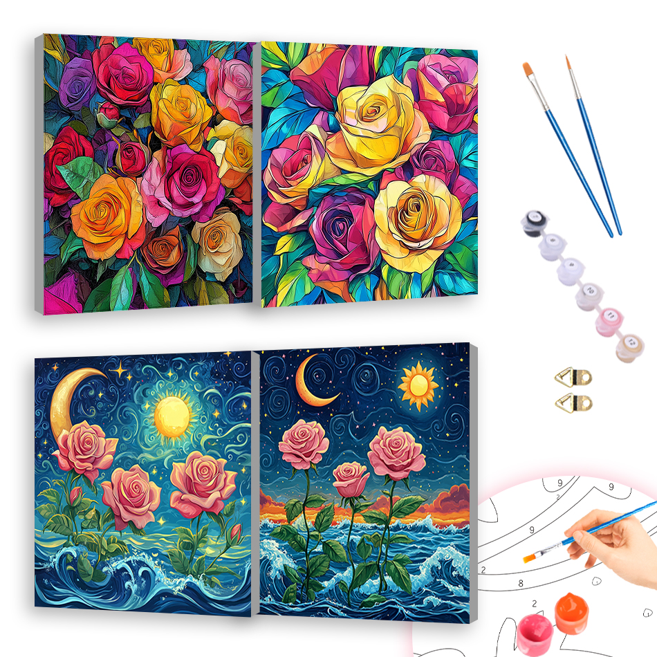 1pc frameless Oil Painting By  – обзор и цена Art Craft Rose