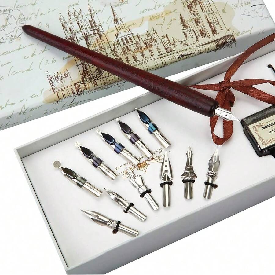 Pens Set -Wooden Dip Pen Handc – обзор и цена Calligraphy Pen Set