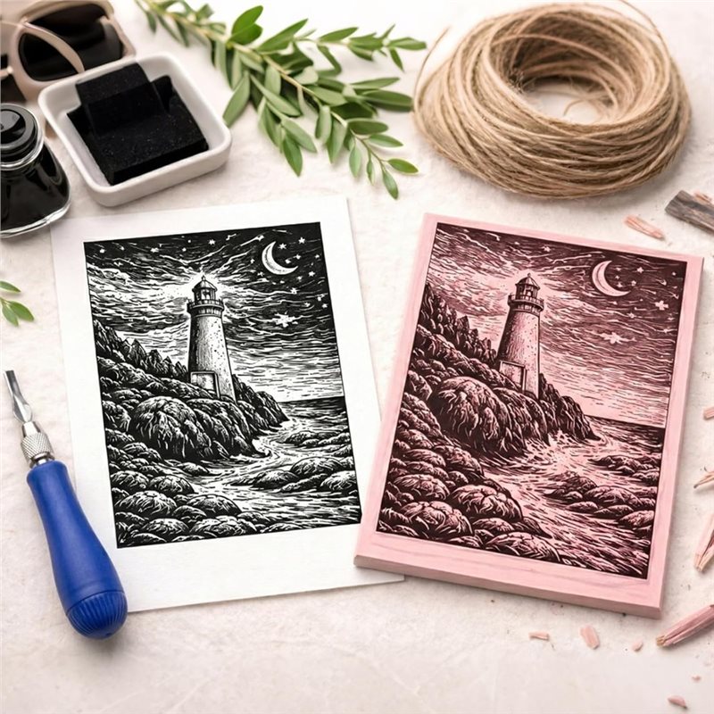 Fresh Linoleum For Printmaking – обзор и цена Linocut Carving Tool