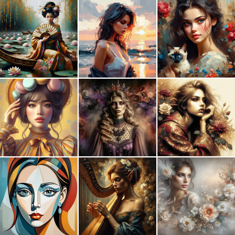Portrait Girl Flowers Paint By – обзор и цена Art Craft Decoration Ideas