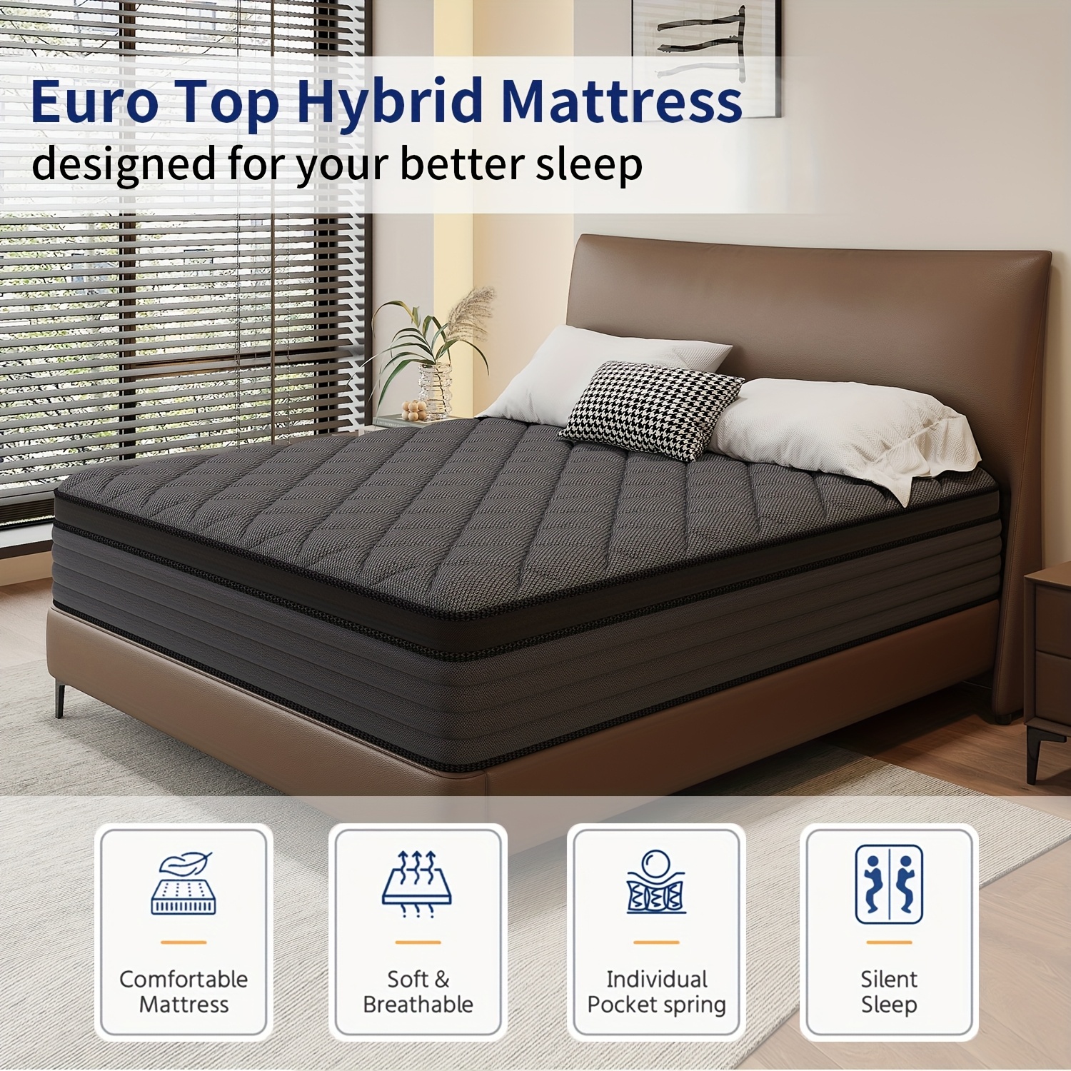12-Inch Hybrid Mattress with M – обзор и цена Queen Art Craft
