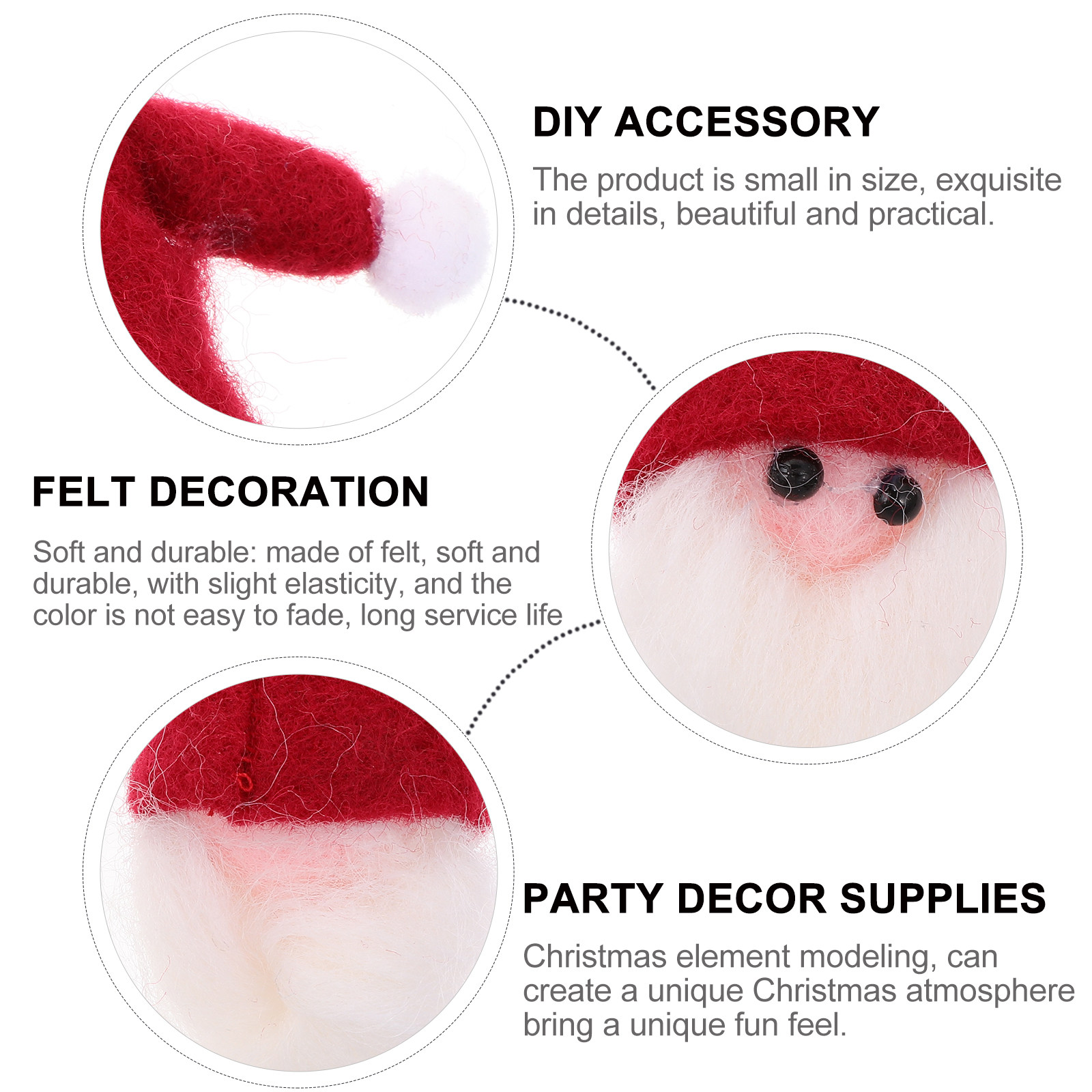 6Pcs Premium Felt Santa Claus  – обзор и цена Art And Craft Xmas Tree