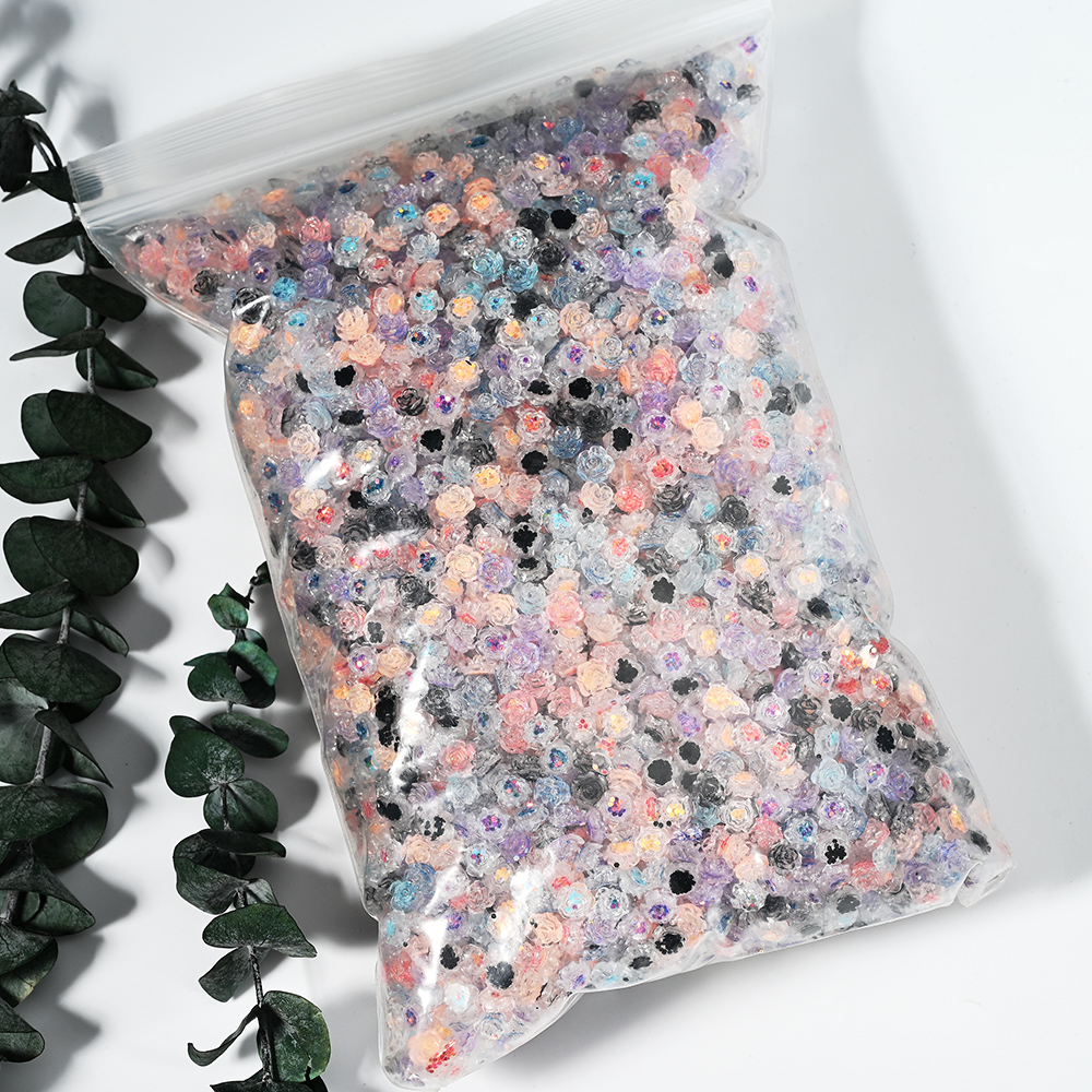 100pcs Resin Glitter Rose Flat – обзор и цена Art Craft Rose