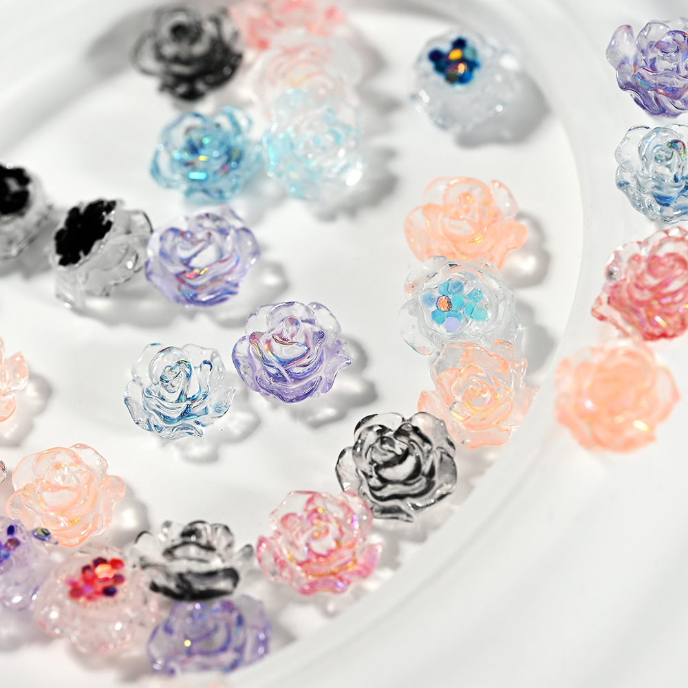 100pcs Resin Glitter Rose Flat – обзор и цена Art Craft Rose