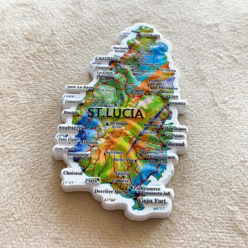1pc, Saint Lucia travel Souven – обзор и цена Art Craft Magnet