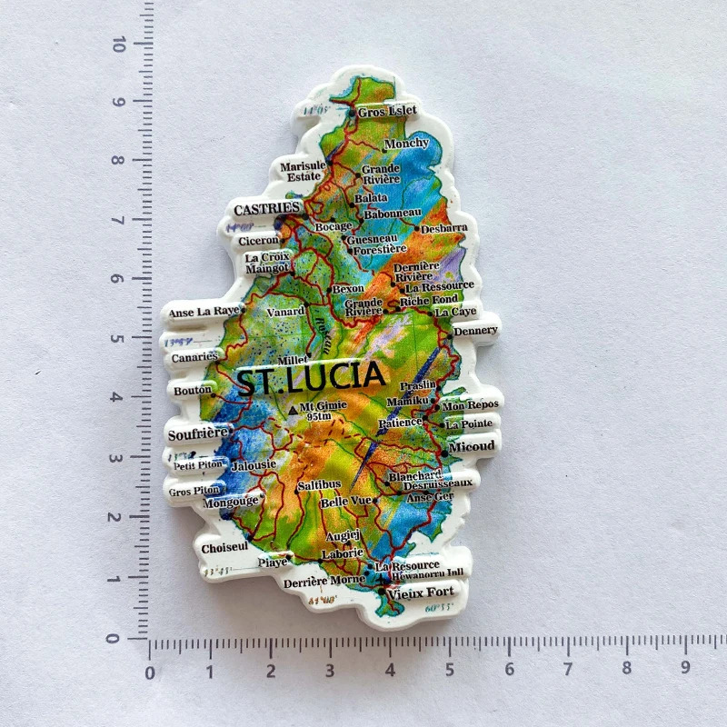 1pc, Saint Lucia travel Souven – обзор и цена Art Craft Magnet