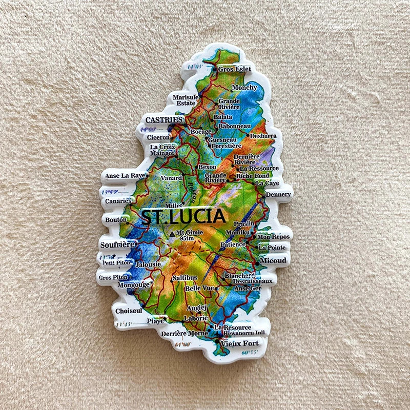 1pc, Saint Lucia travel Souven – обзор и цена Art Craft Magnet
