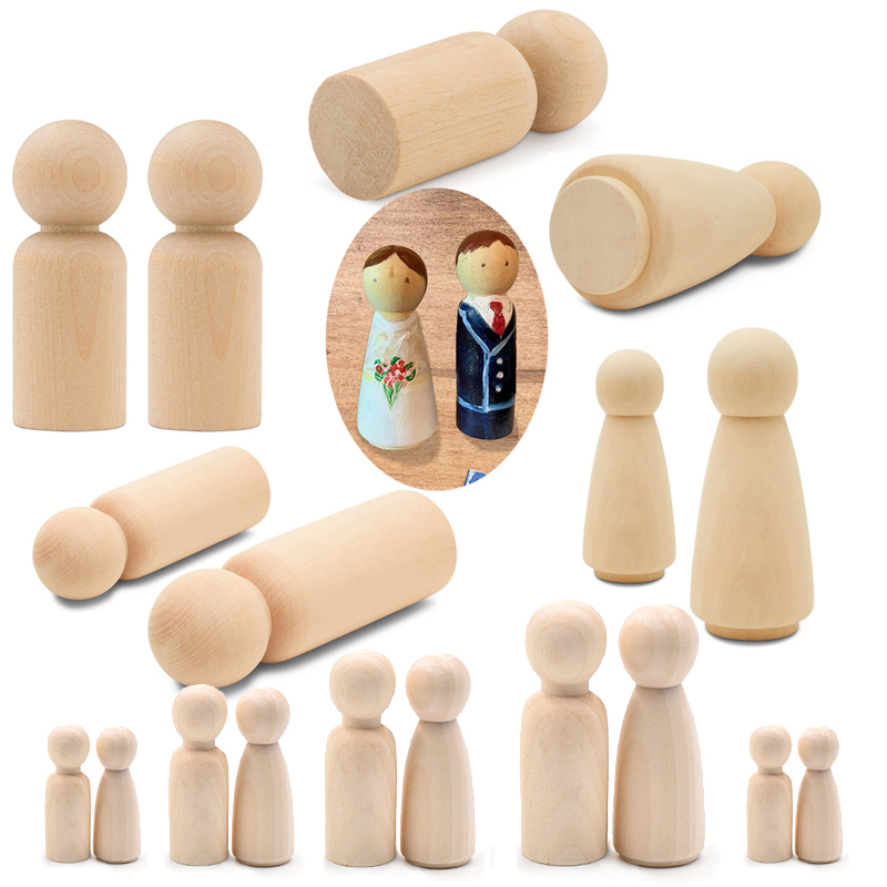 5Pcs Unfinished Wood Peg Dolls – обзор и цена Art And Craft For Nursery