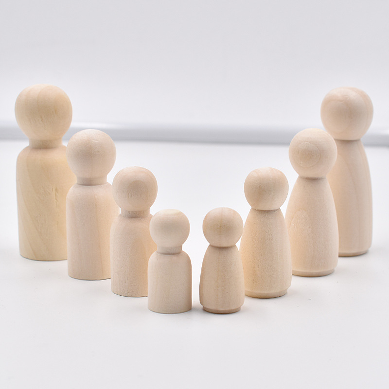 5Pcs Unfinished Wood Peg Dolls – обзор и цена Art And Craft For Nursery
