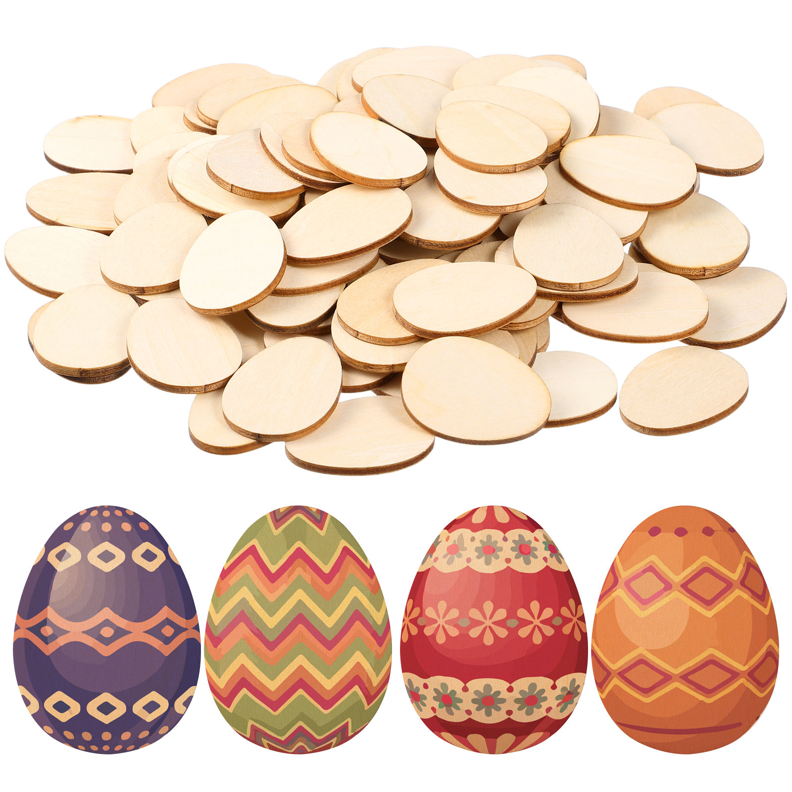 100Pcs 40Mm Egg Shape Wood DIY – обзор и цена Art And Craft For Nursery
