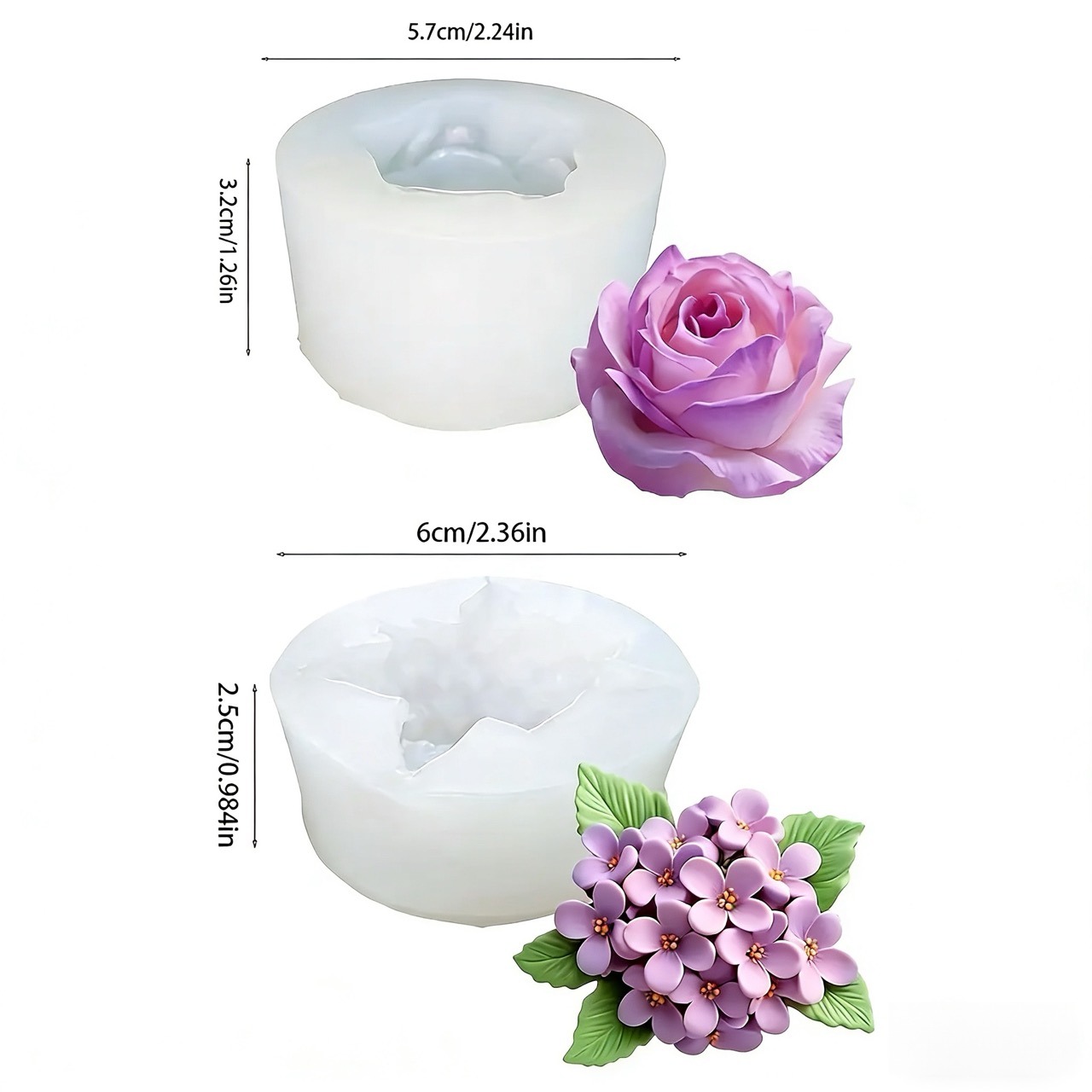 2-Piece 3D Rose and Lilac Sili – обзор и цена Art Craft Rose