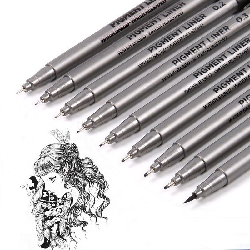 9Pcs/set Pigment Liner Micron  – обзор и цена Calligraphy Pen Set