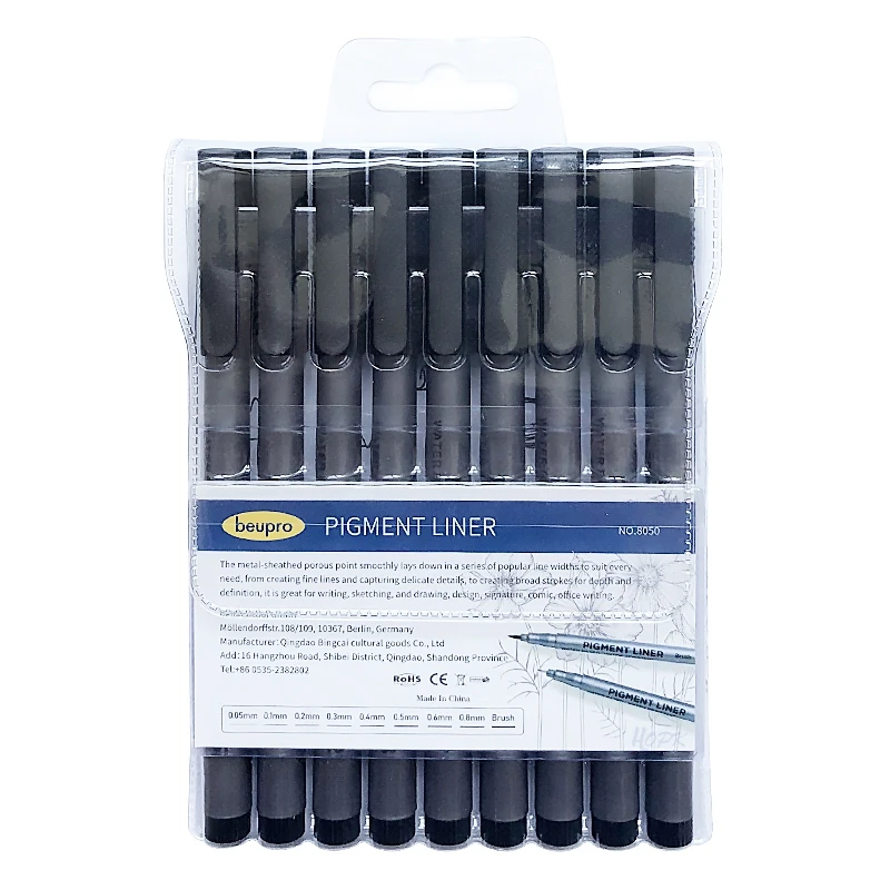 9Pcs/set Pigment Liner Micron  – обзор и цена Calligraphy Pen Set