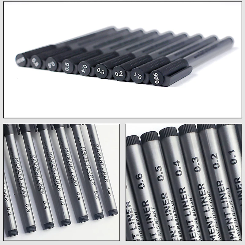 9Pcs/set Pigment Liner Micron  – обзор и цена Calligraphy Pen Set