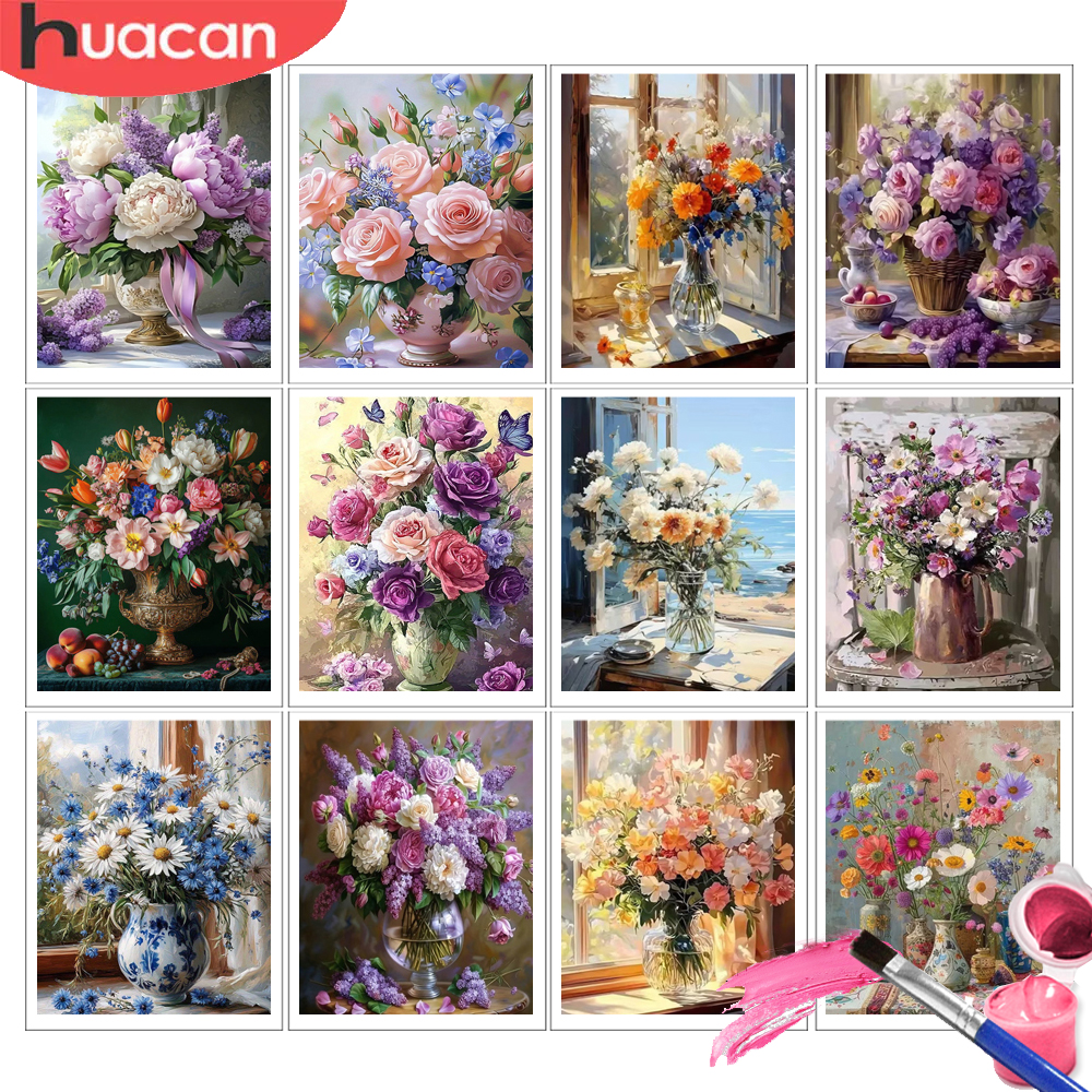 HUACAN Painting By Numbers Adu – обзор и цена Art Craft Rose