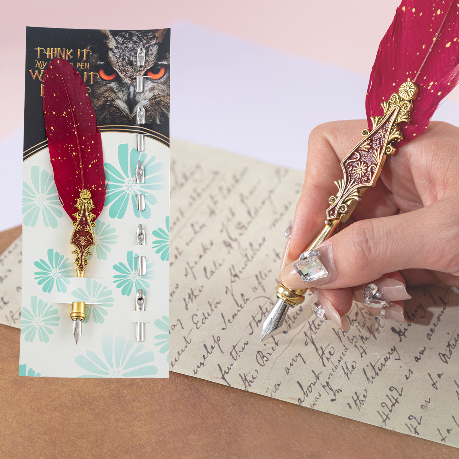 Retro Feather Dip Pen Set Vint – обзор и цена Calligraphy Pen Set