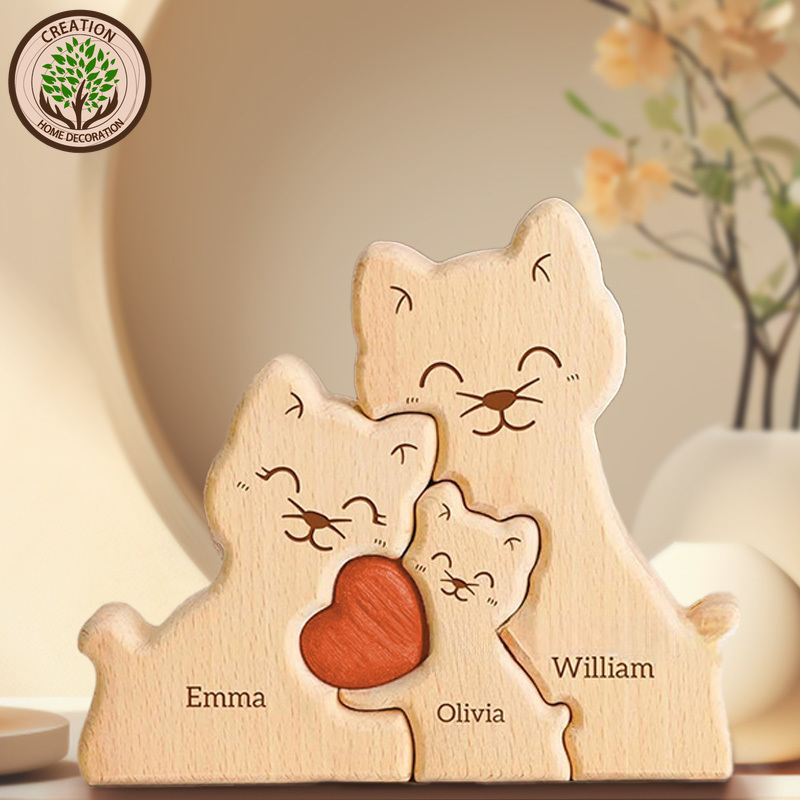 Wooden Cat Art Puzzle Warm Fam – обзор и цена Art Craft 2 Year Olds